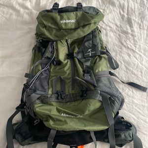 Travel hiking backpack with lots of pockets